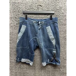 Vintage Frankie Morello Gilmar Drawstring Bermuda Shorts Denim Blue Mens Size 34